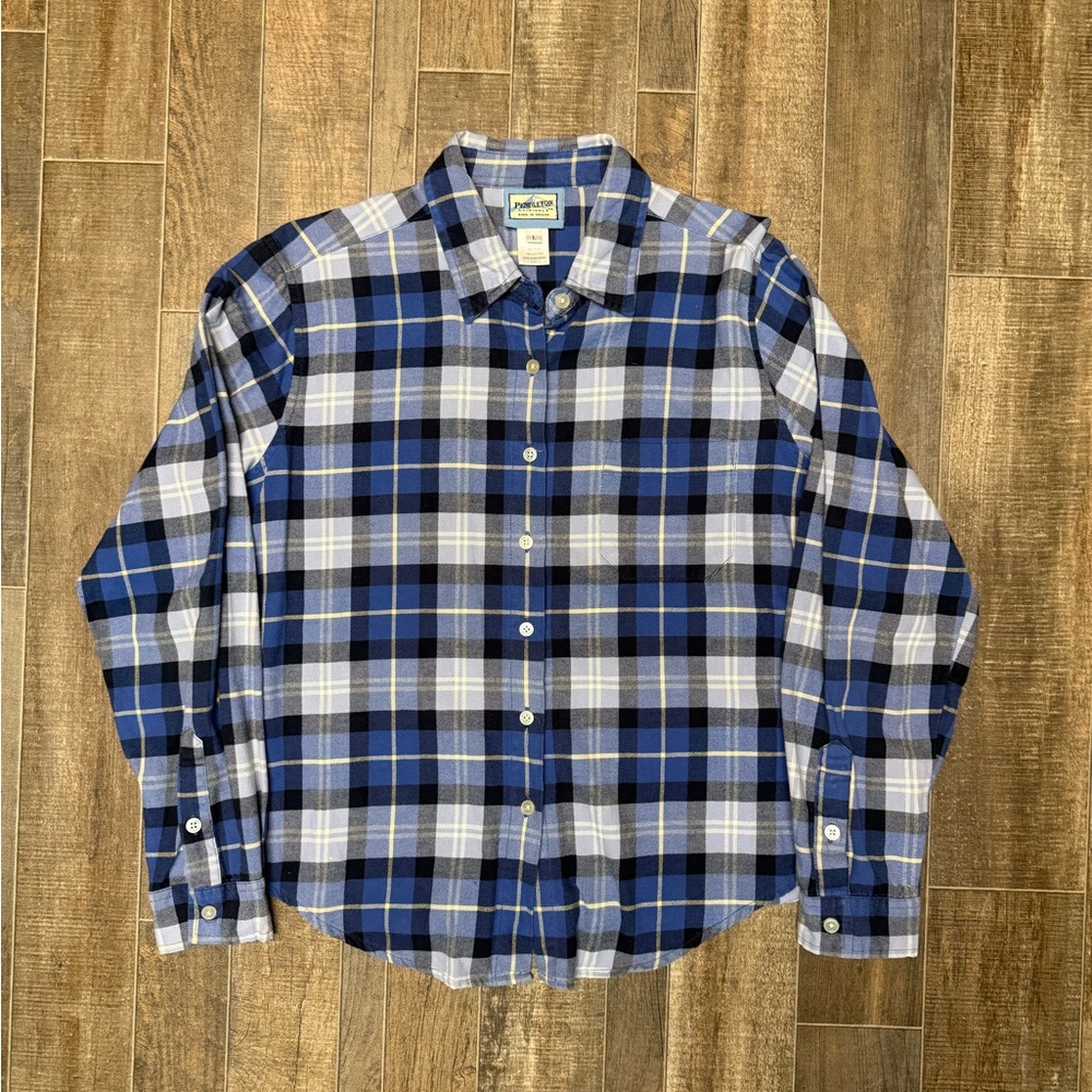 Pendleton Board Shirt Blue Yellow Plaid
Flannel Button